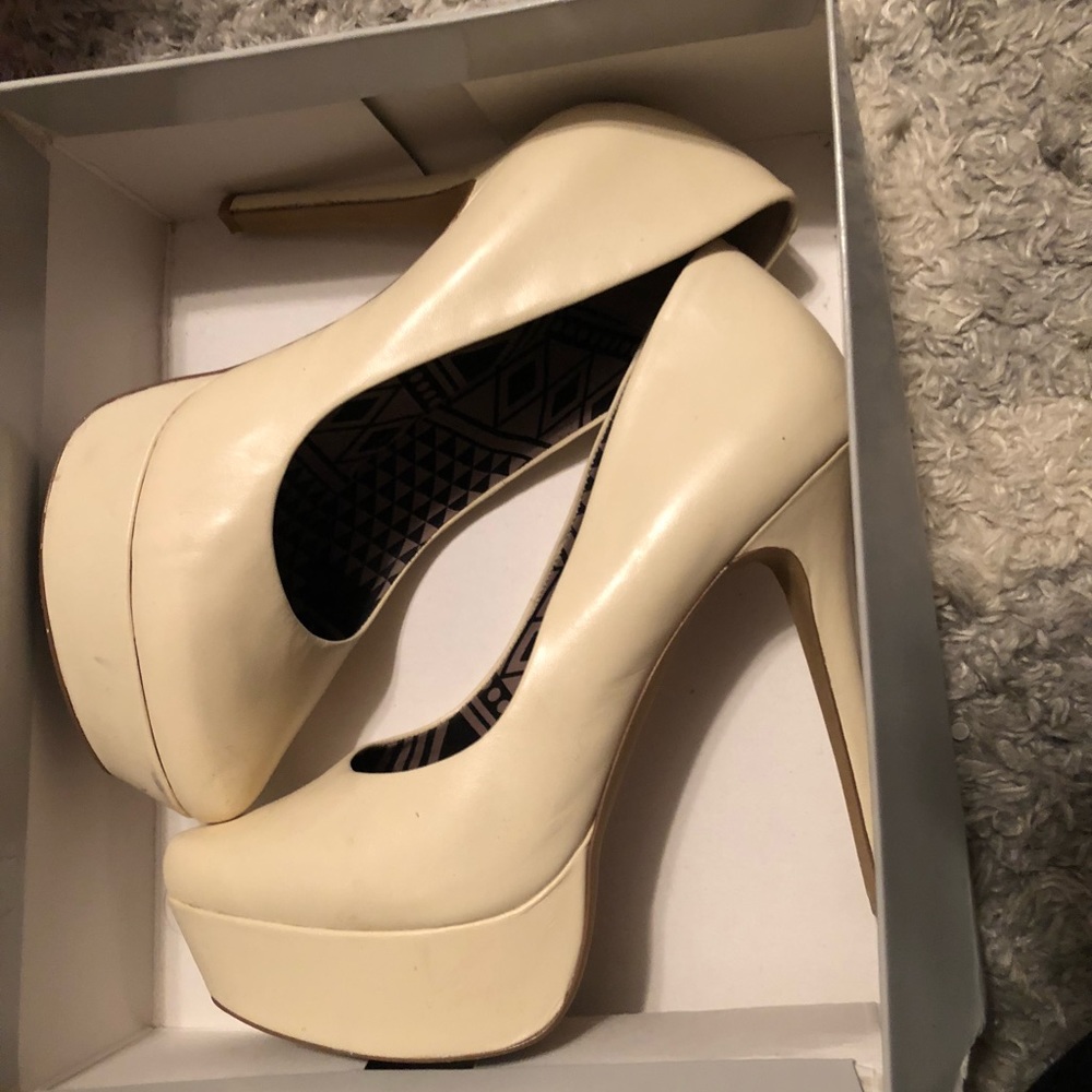 White Jessica Simpson heels
